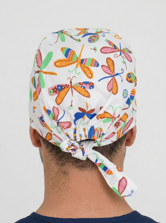Calot Chirurgical – Motifs Papillons (Nœud Ajustable)